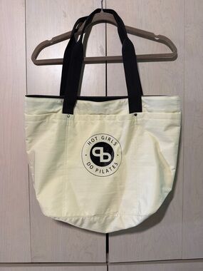 Cream Tote with Black Straps